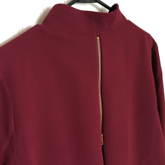 JUSTFAB Zip Back Blazer in Burgundy - Picture 5 of 6